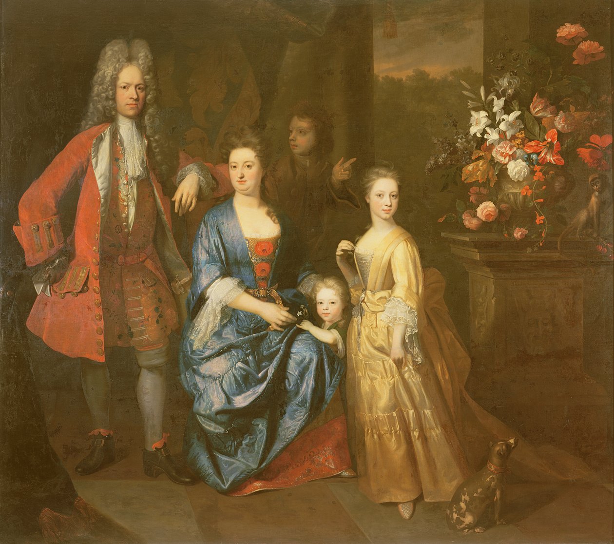 Coronel Andrew Bissett e sua família, 1708 de Enoch Seeman