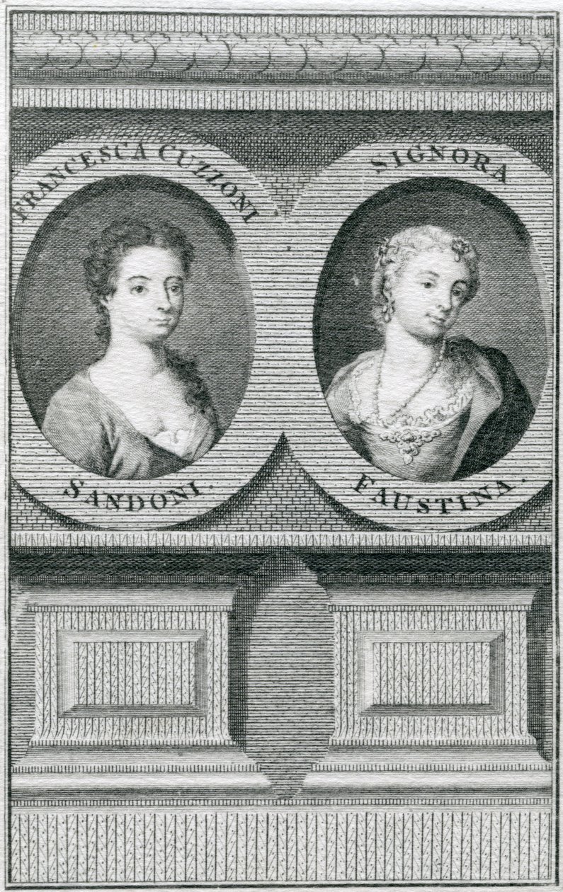 Retrato duplo de Francesca Cuzzoni (1696-1778) e Faustina Bordoni (1697-1781) de Enoch Seeman