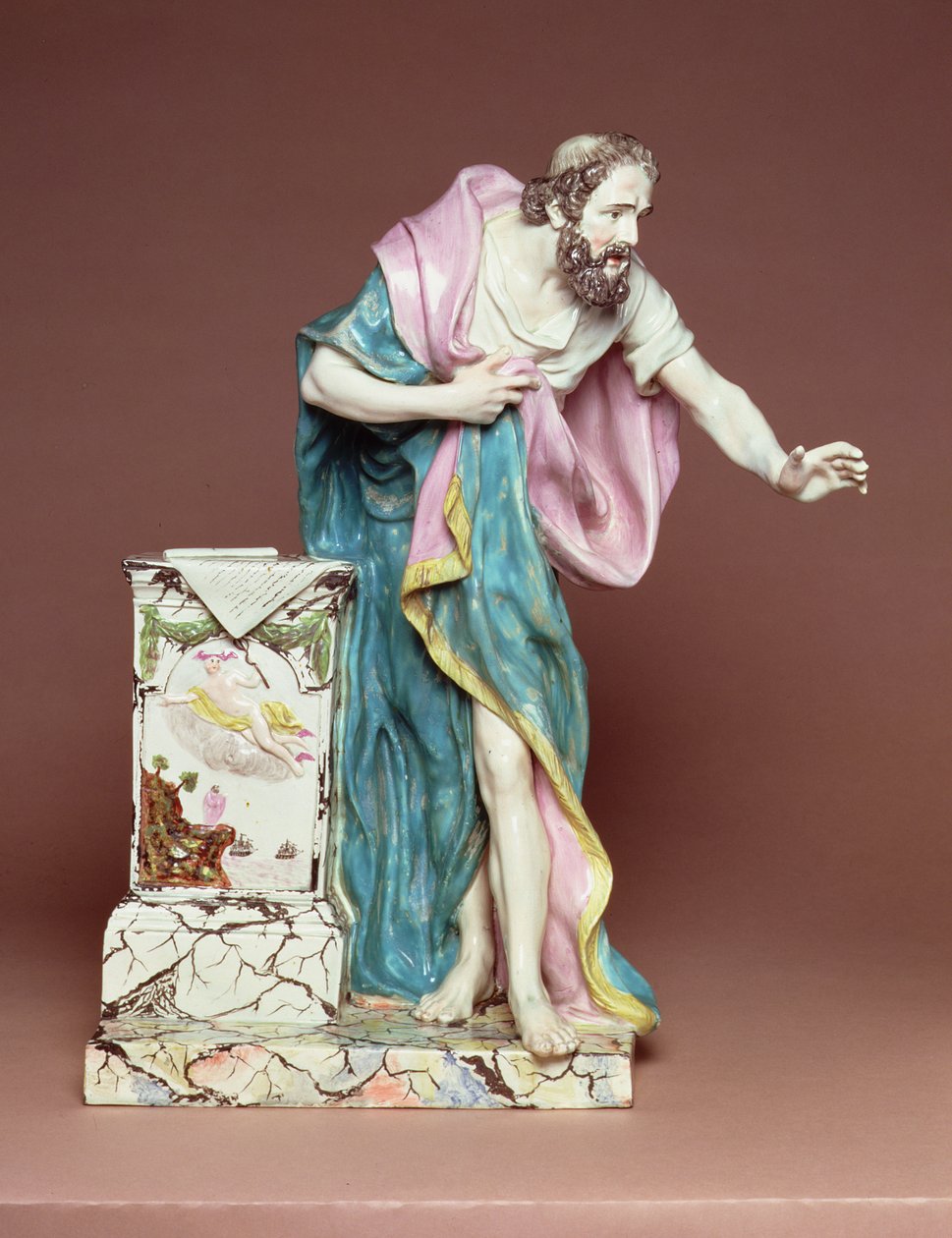 Estatueta de Demosthenes, Burslem, Staffordshire, c.1790 (chumbo faiança de vidro) de Enoch Wood