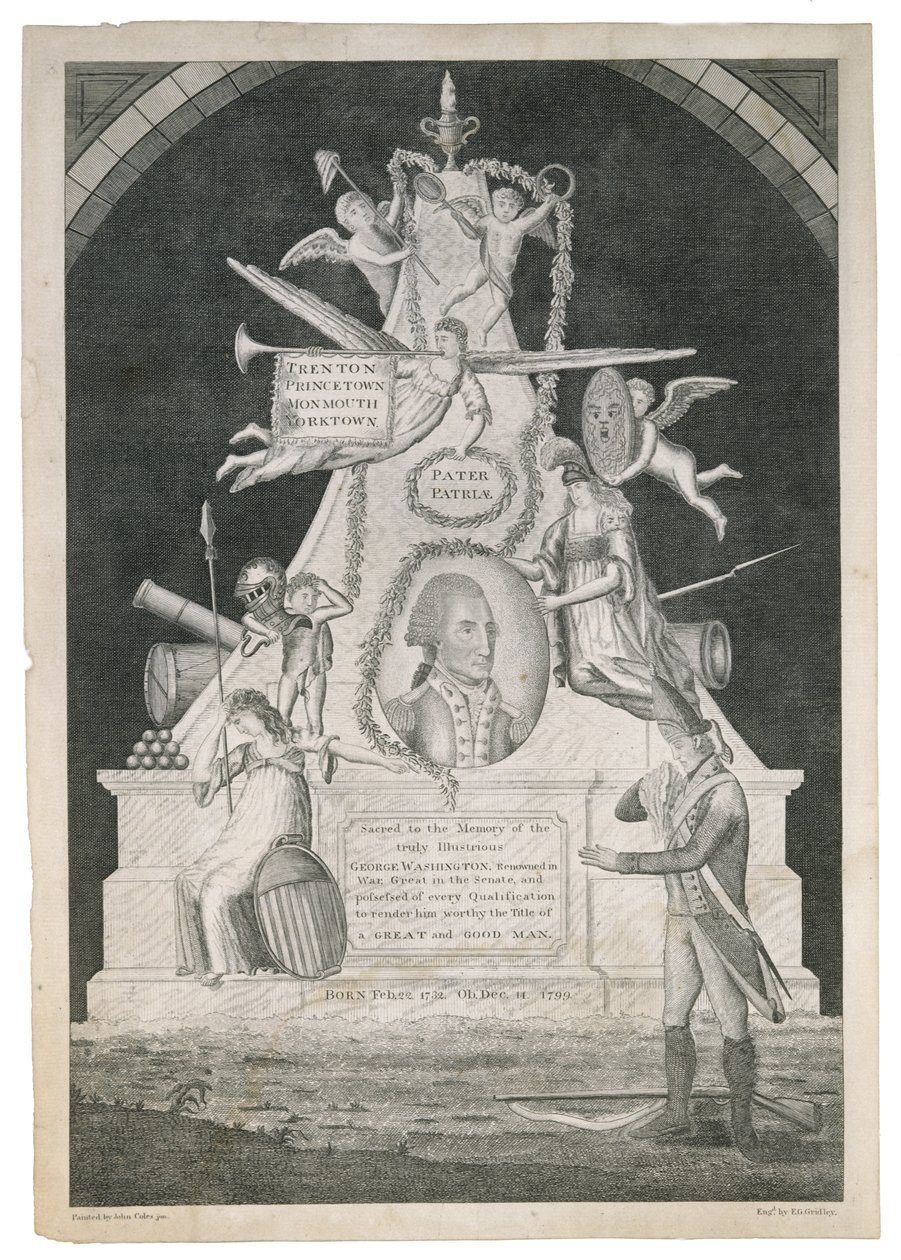 Pater Patriae, c. 1800 (gravura pontilhada e linha com gravura em papel tecido) de Enoch G. Gridley