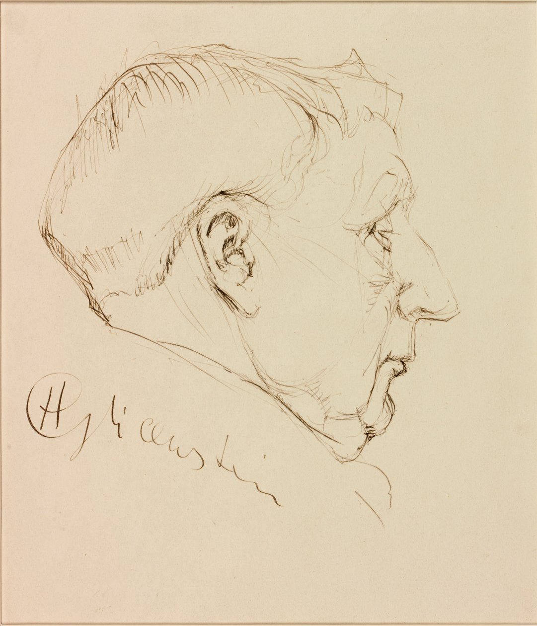 Retrato de George Horton (tinta no papel (colado no cartão)) de Enoch Henryk Glicenstein