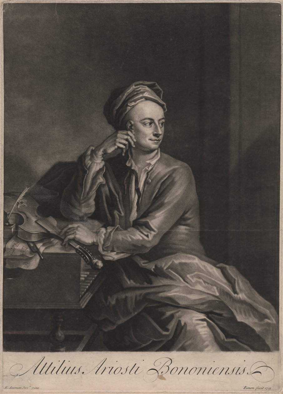 Attilus Ariosti Bologna gravado por John Simon (1675-1751), 1719 (gravura) de Enoch Seeman