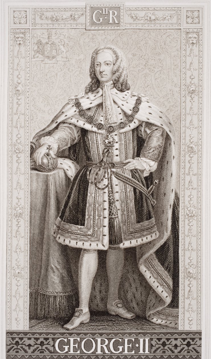 George II (1683-1760) de "Ilustrações da História Escocesa e Inglesa" II de Enoch Seeman