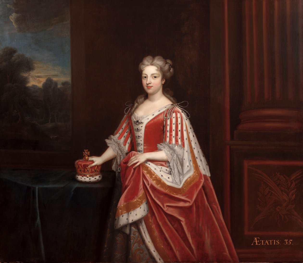 Retrato da rainha Caroline Wilhelmina de Brandenburg-Ansbach como princesa de Gales, década de 1720 de Enoch Seeman