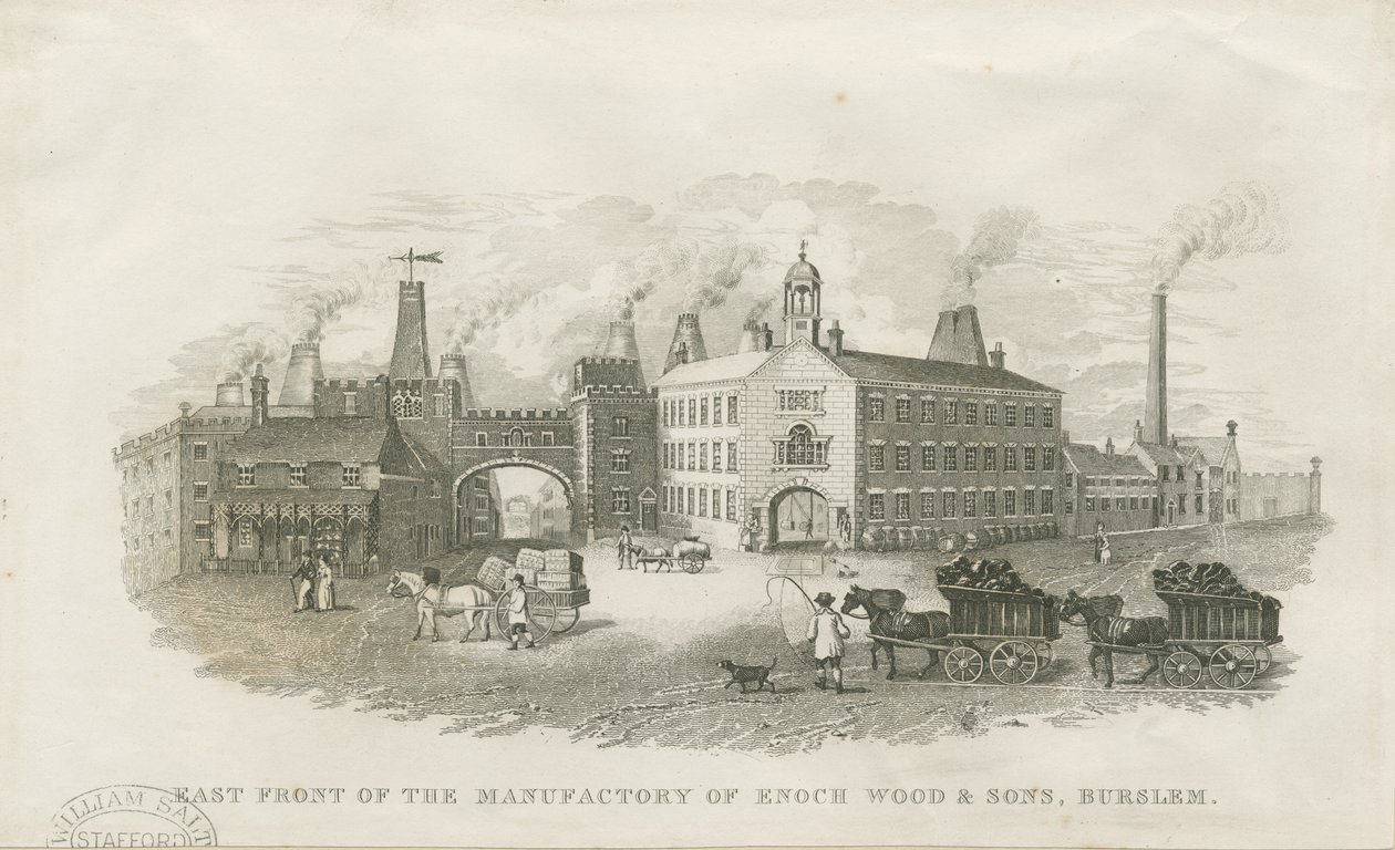 Burslem - fábrica de Enoch Wood & Sons ": gravura em aço, n º [ XIX cent] de Enoch Wood