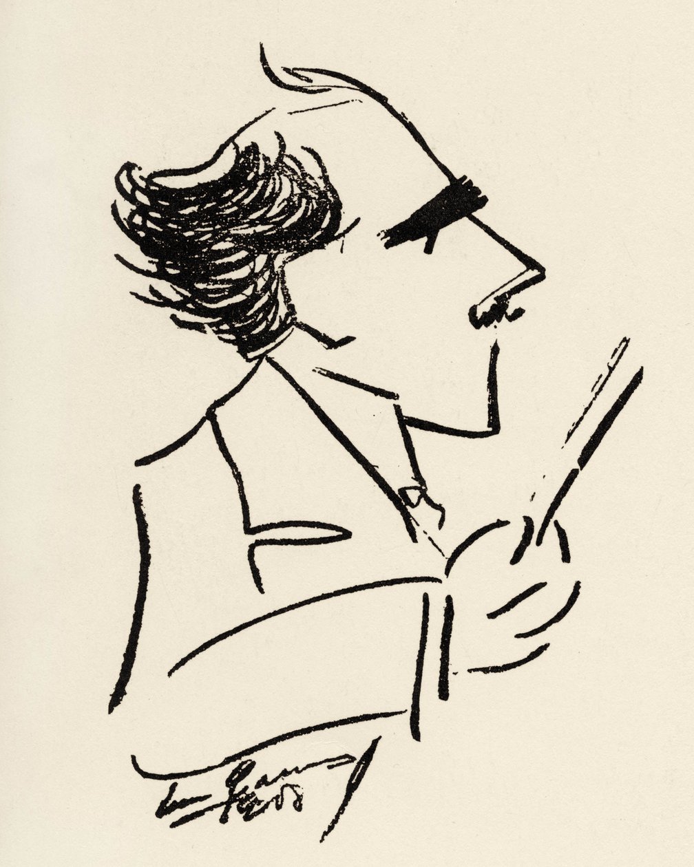 Arturo Toscanini (1867-1957) maestro italiano em caricatura de Enrico Caruso (tenor italiano). de Enrico Caruso