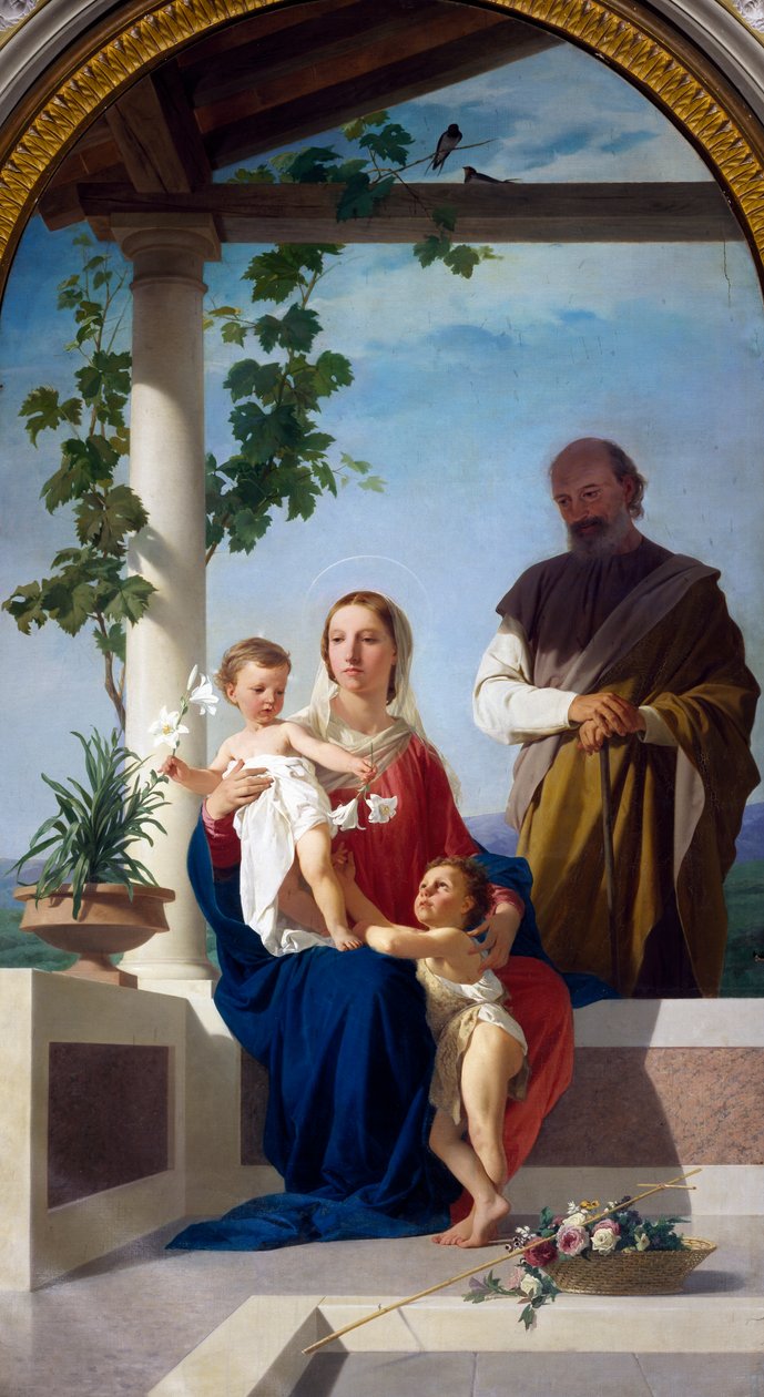Sagrada Família, por Enrico Pollastrini (1817-1876), Santuário de Madonna della Stella, Montefalco, Umbria, Itália de Enrico Pollastrini