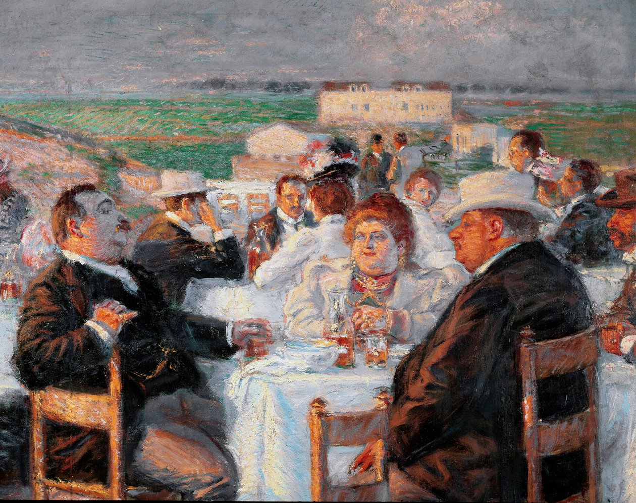 Grande e magro Detalhe de uma pintura de obesos - Pintura de Rico della Leonessa (Lioness) (1865-1921) 1899 óleo sobre tela - Rome Galleria d