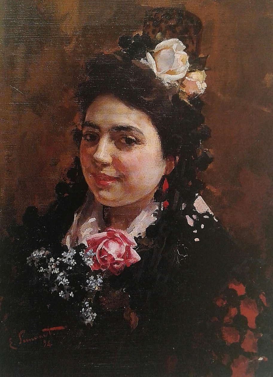 Retrato de Assunção Castro, esposa do pintorPortrait de Assunção Castro, esposa do pintor de Enrique Simonet