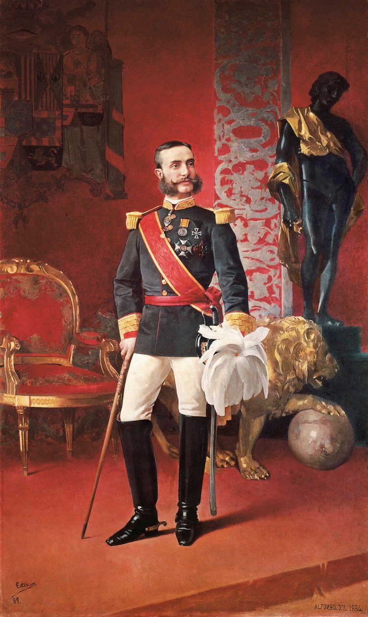 Retrato do Rei de Espanha Alfonso XII (1857-1885 de Enrique Estevan y Vicente