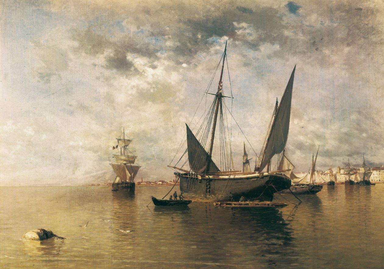 O porto de Málaga. 1885 (óleo sobre tela) de Enrique Florido Bernils