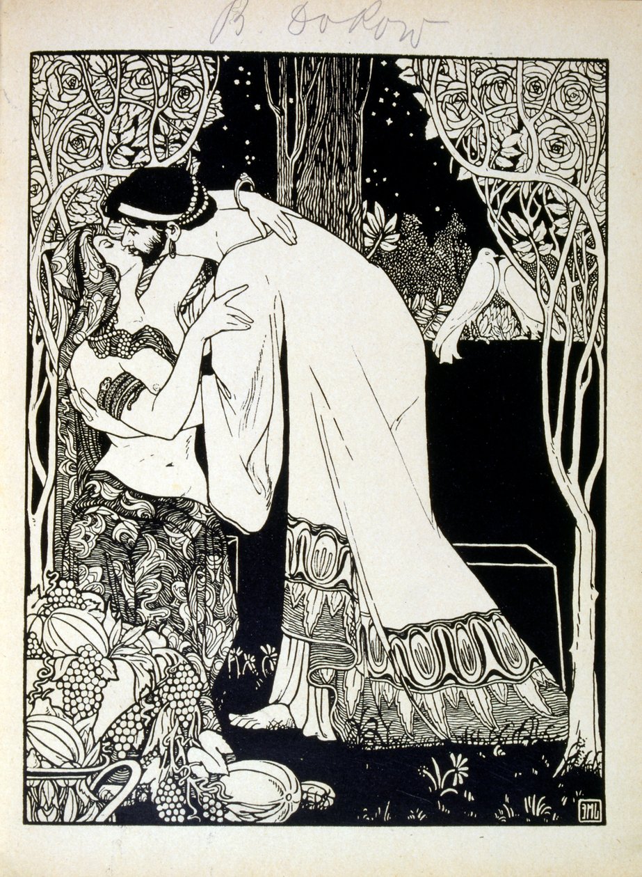 Salomão e Sabá, do livro Judá ilustrado por Efraim Moses Lilien (1874-1925). Lilian é considerado o pai da iconografia sionista, criada no estilo Jugendstil (art nouveau alemão). Ele ilustrou