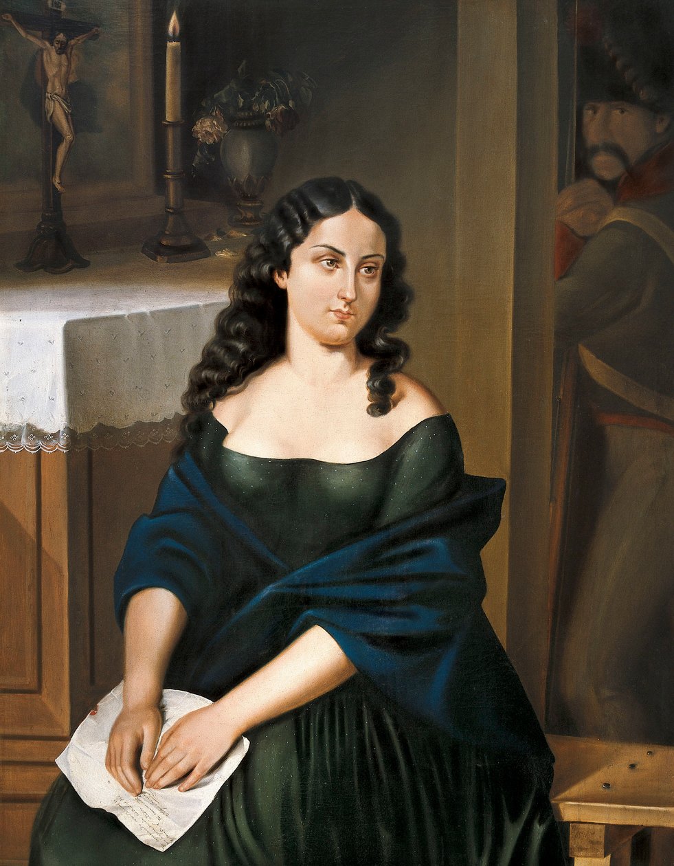 Retrato de Policarpa Salavarrieta (1795-1817), heroína da independência da Colômbia (pintura) de Epifanio Julián Garay Caicedo