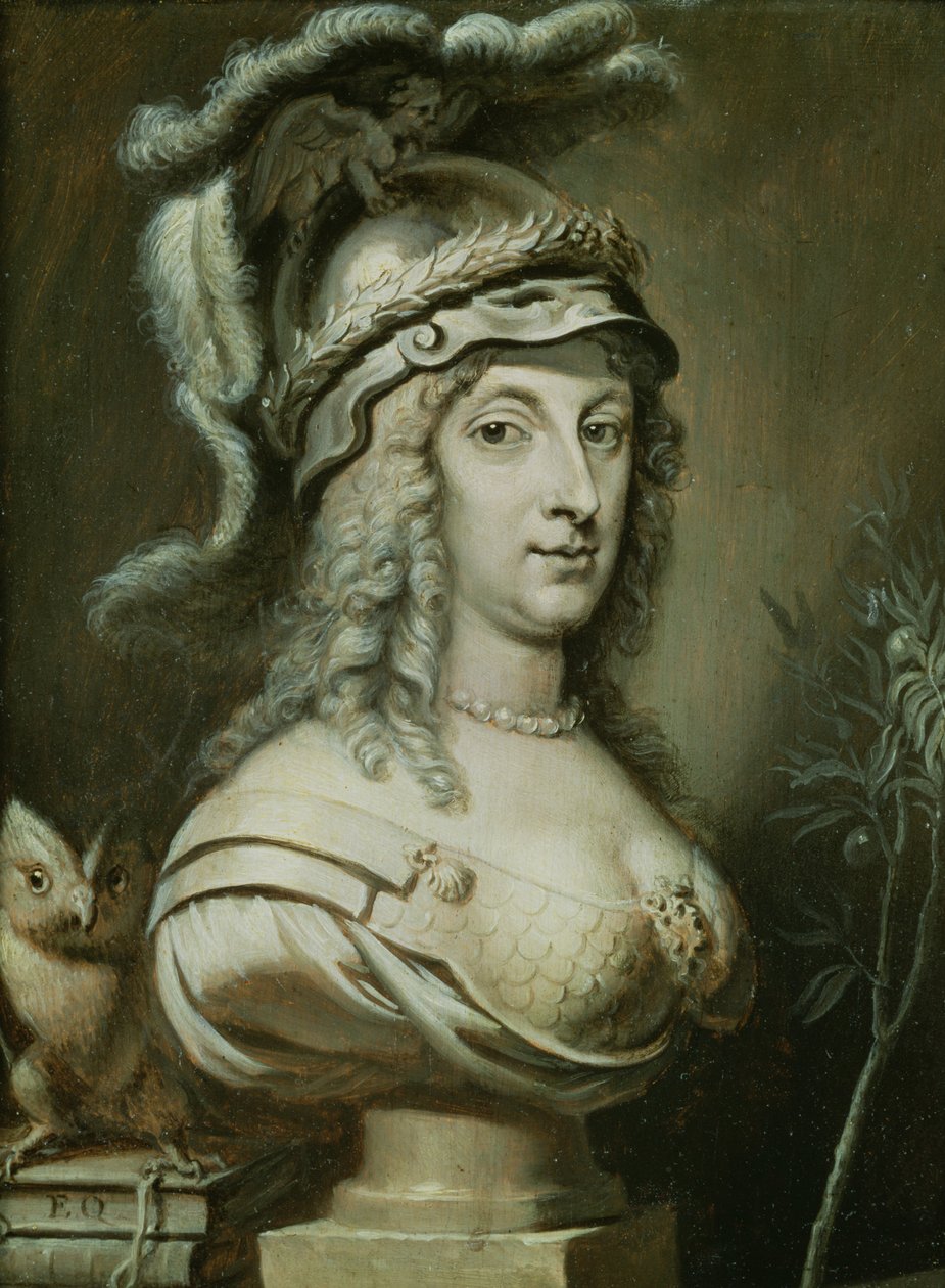 Retrato alegórico da rainha Cristina da Suécia (1626-89) c.1649-50 de Erasmus Quellinus II