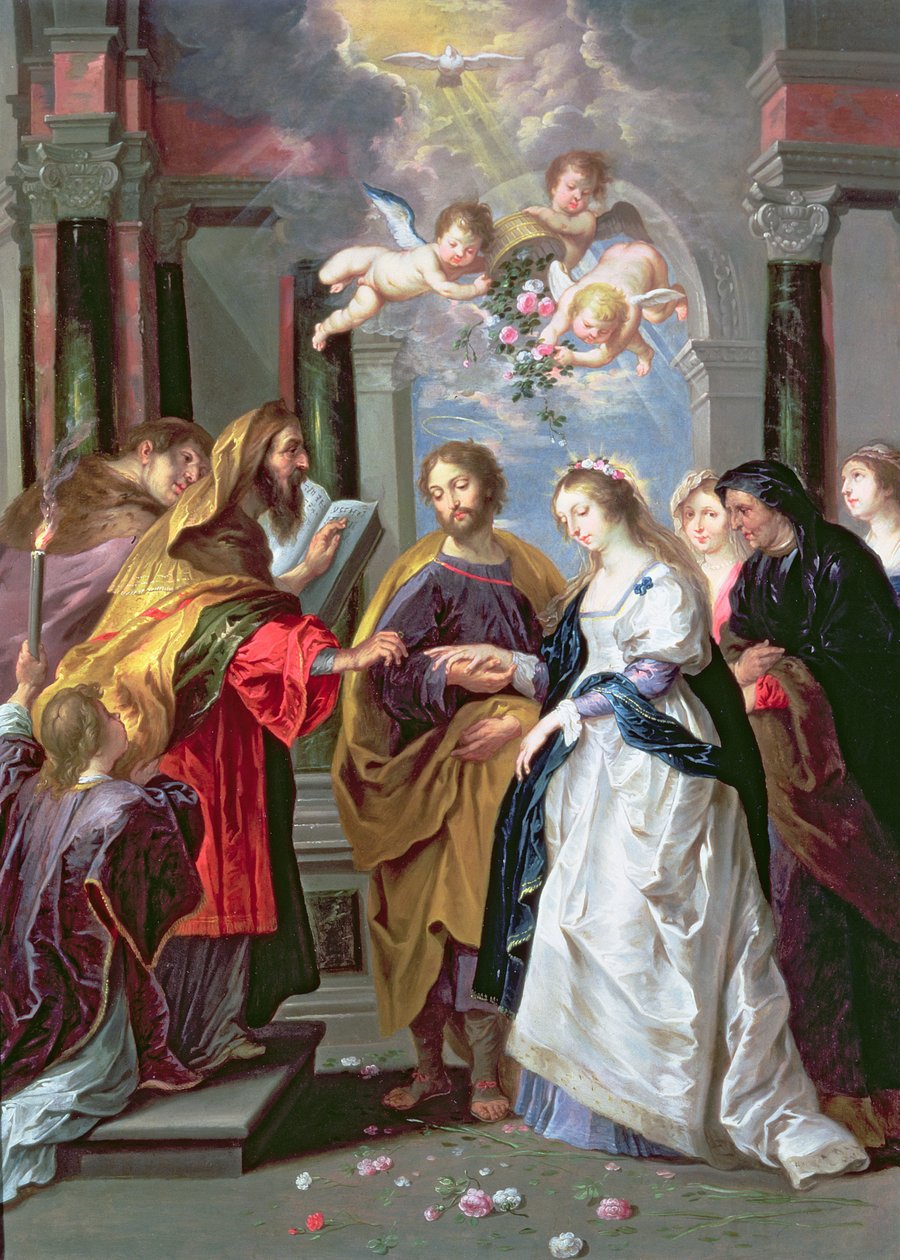 O Casamento da Virgem (óleo sobre cobre) de Erasmus Quellinus II