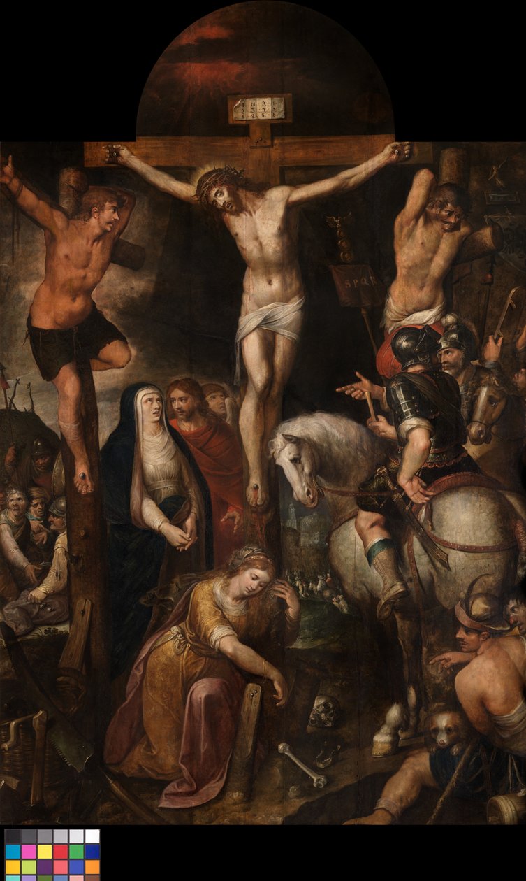 A Crucificação (óleo sobre painel) de Erasmus Quellinus