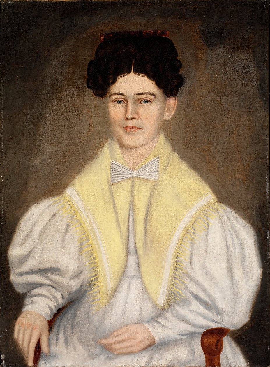 Retrato de uma mulher com um xaile de Erastus Salisbury Field