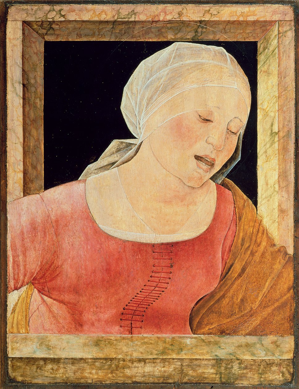 Uma mulher de luto (têmpera e óleo no painel) de Ercole de Roberti