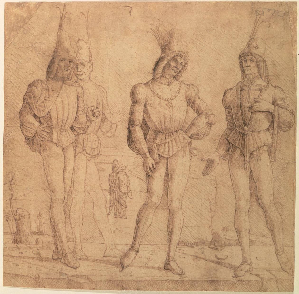 Retrato de grupo: Membros da família d&39;Este, c.1492 (caneta e tinta marrom) de Ercole de Roberti