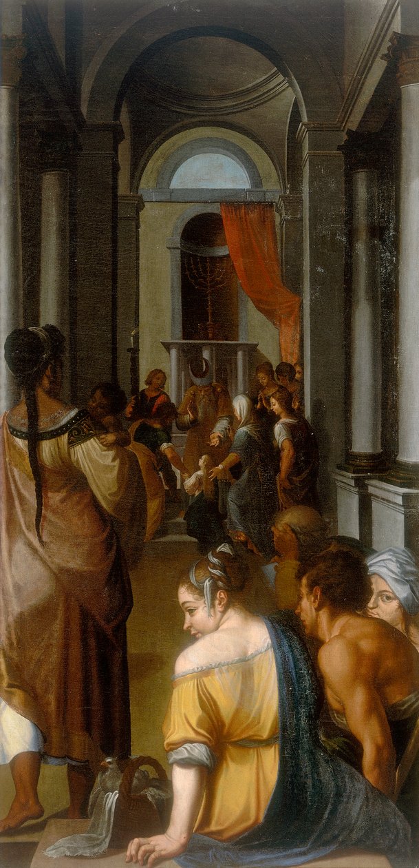 Apresentação da Virgem no Templo, obra de Ercole DellAbate, conservada no Gallera Estense em Modena de Ercole dell Abbate