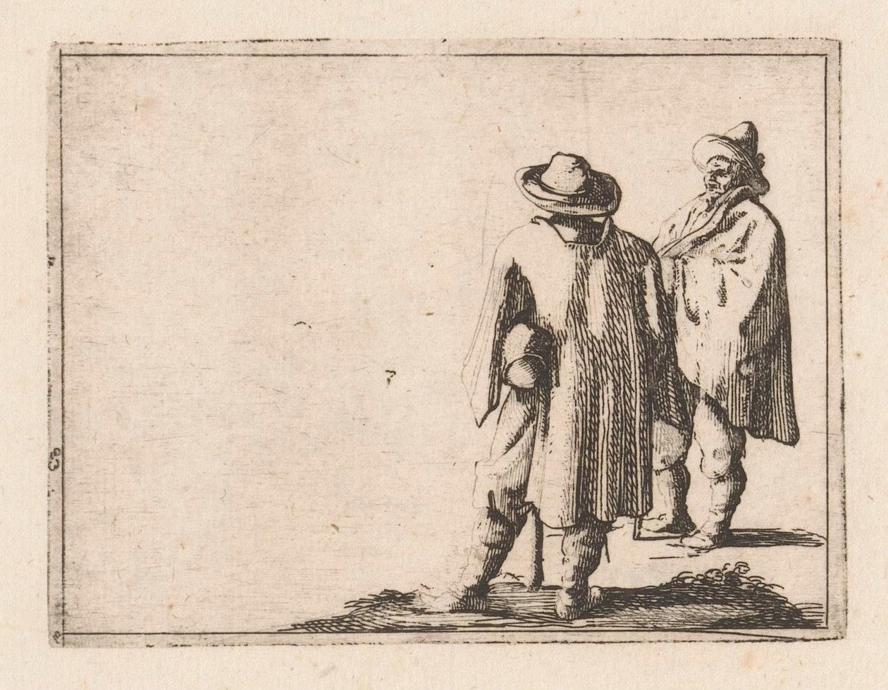 Dois homens
Cenas de caça (título da série) de Ercole Bazicaluva (circle of)