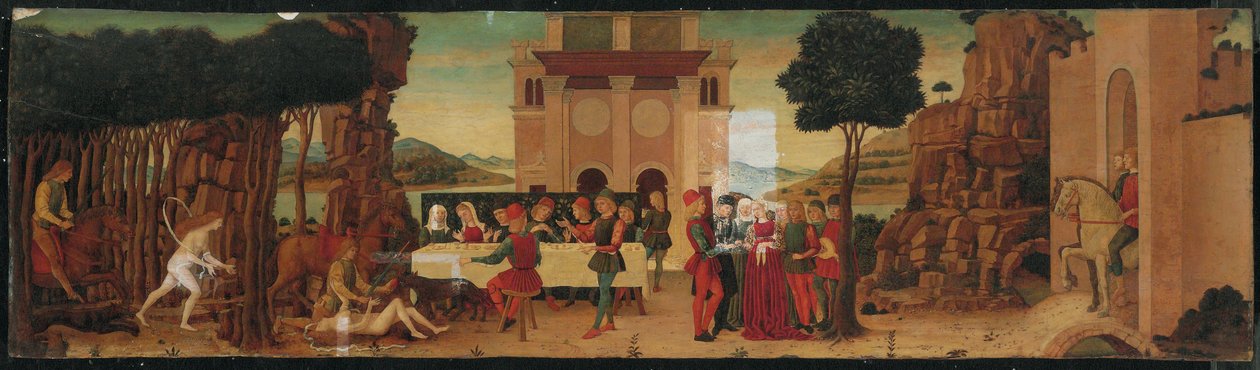 A história de Nastagio degli Onesti de Ercole de (circle of) Roberti