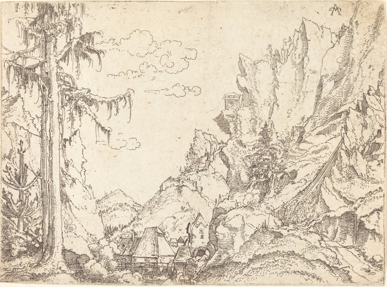 Paisagem montanhosa de Erhard Altdorfer