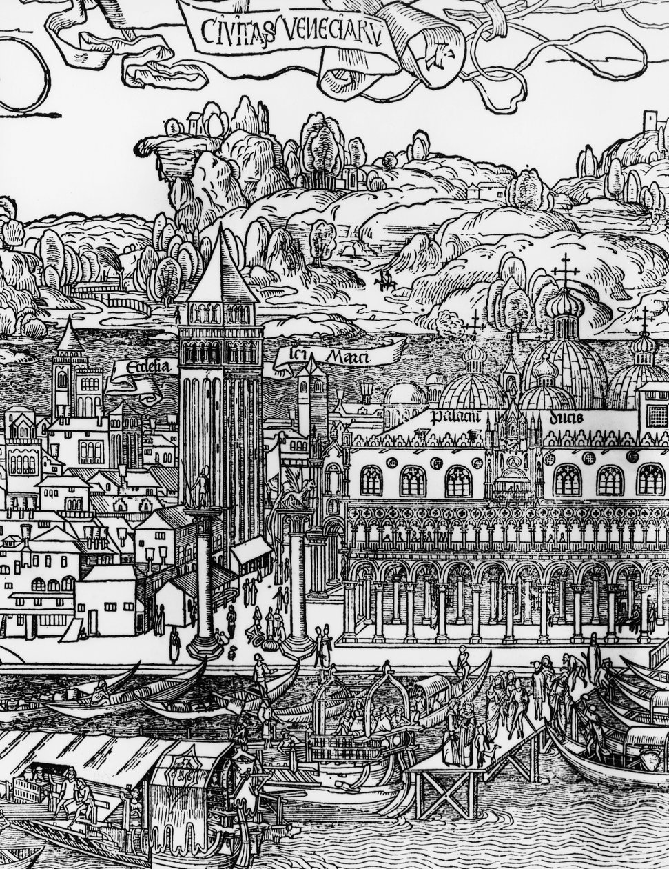Veneza, corte de madeira por Erhard Reuwich (1455-1490), Itália de Erhard Reuwich