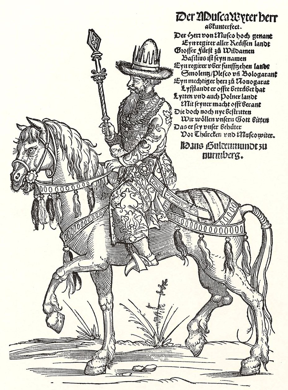 Retrato do Grande Príncipe Vasili III Ivanovich de Moscou 1479-1533 de Erhard Schon