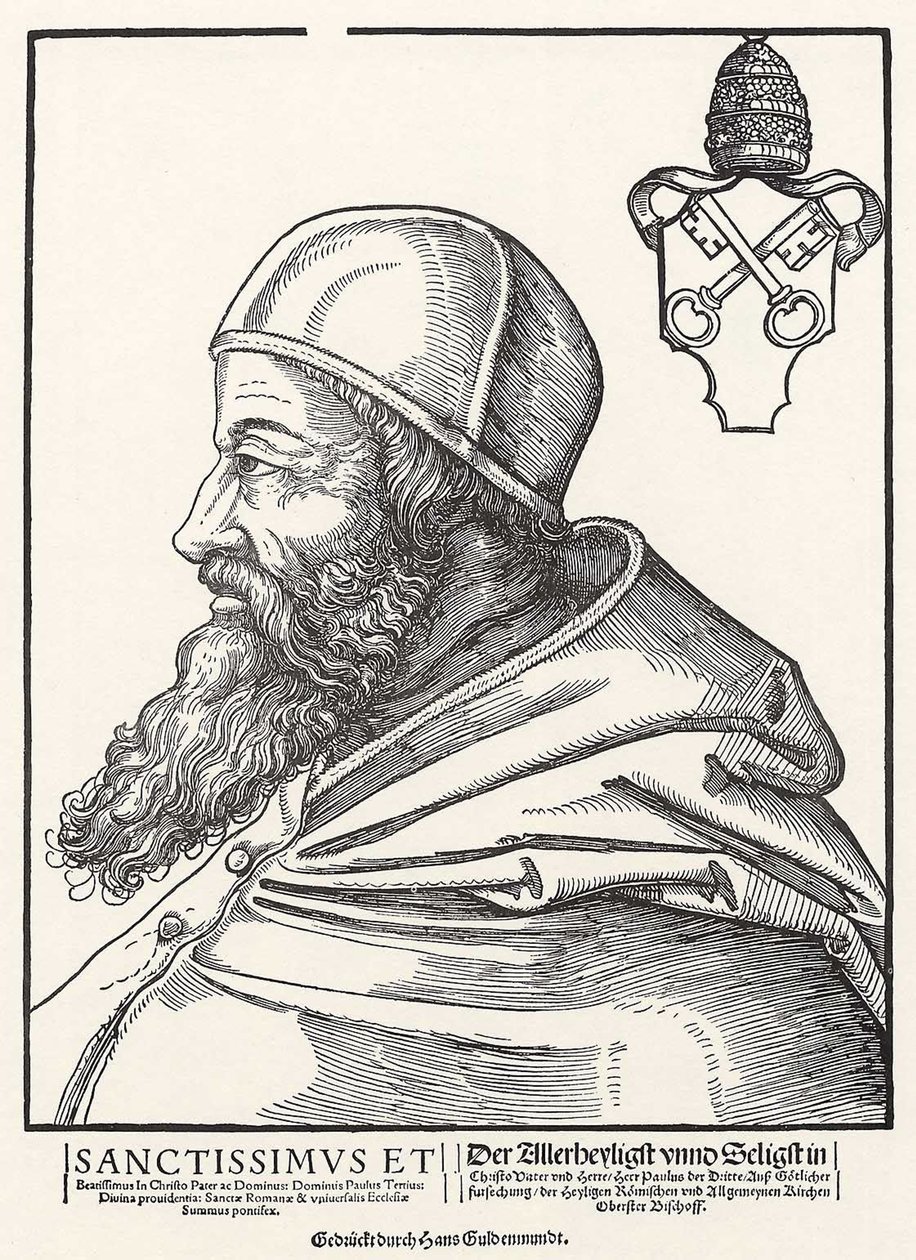 Retrato do Papa Paulo III Farnese de Erhard Schon