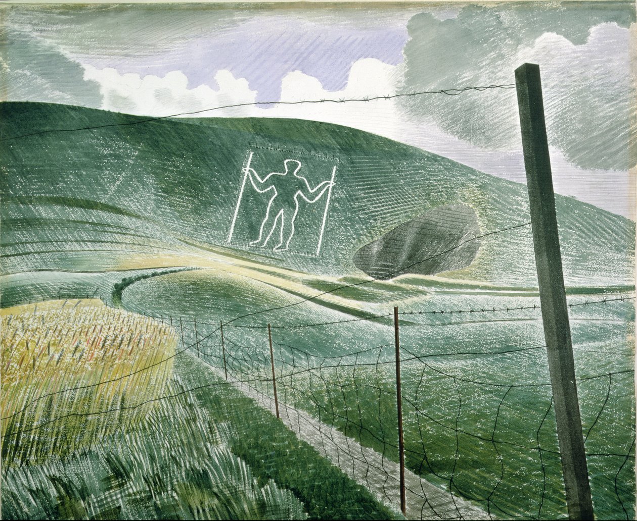 O homem longo de Wilmington ou, o gigante de Wilmington, 1939 de Eric Ravilious