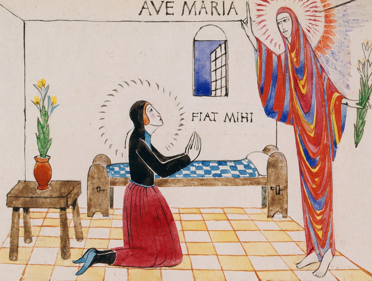Anunciação, c.1912 (aguarela sobre papel) de Eric Gill