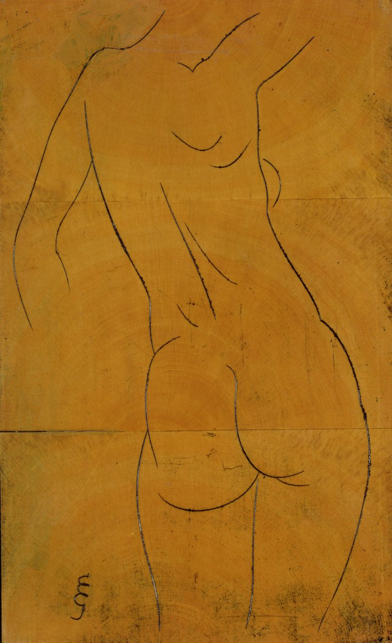 Nua Feminina, Vista Posterior (bloco de madeira) de Eric Gill