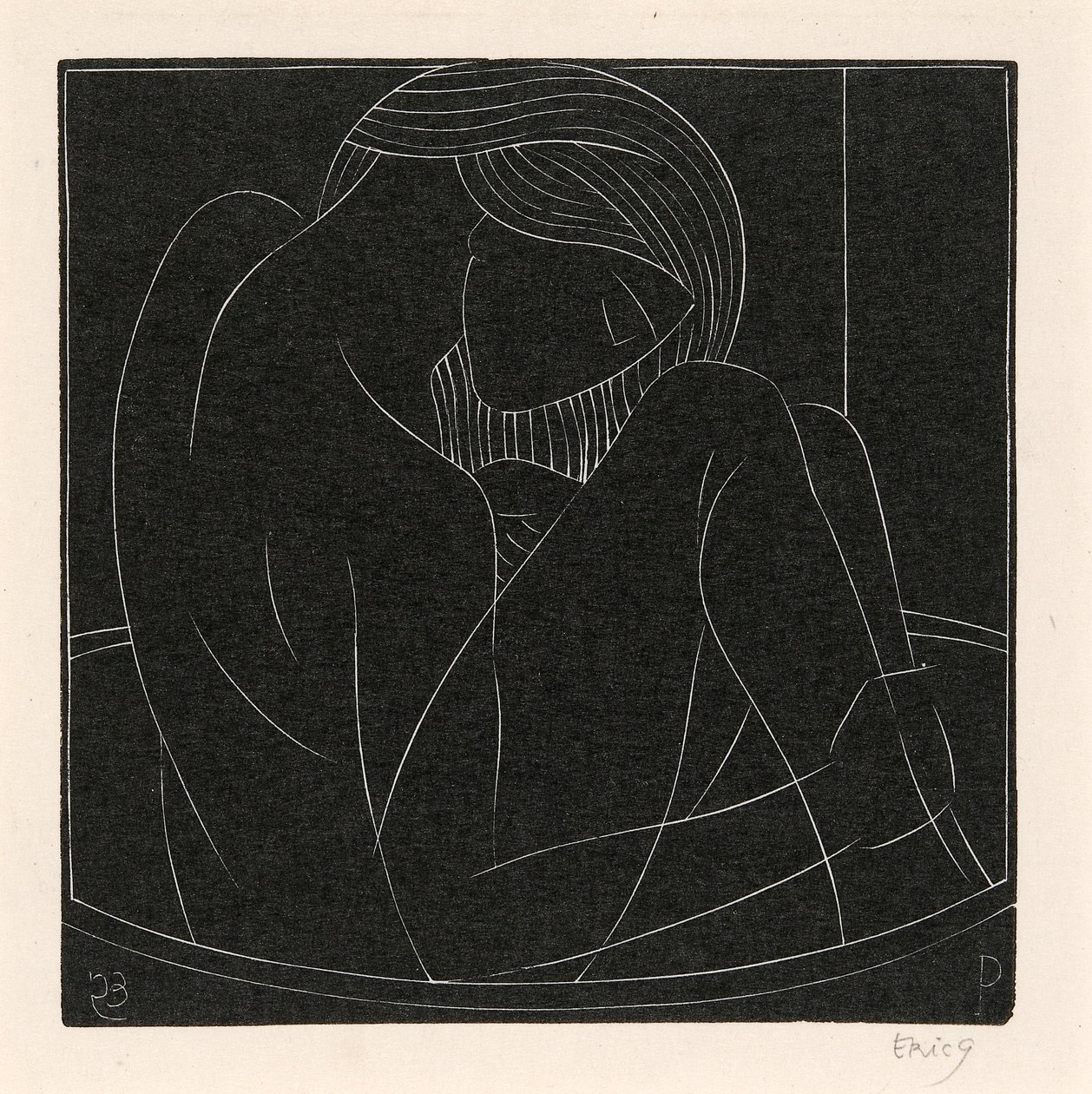 Rapariga no banho de Eric Gill