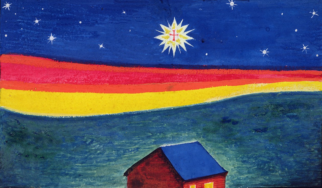 Estrela de Belém, c.1912 (aguarela e guache sobre papel) de Eric Gill