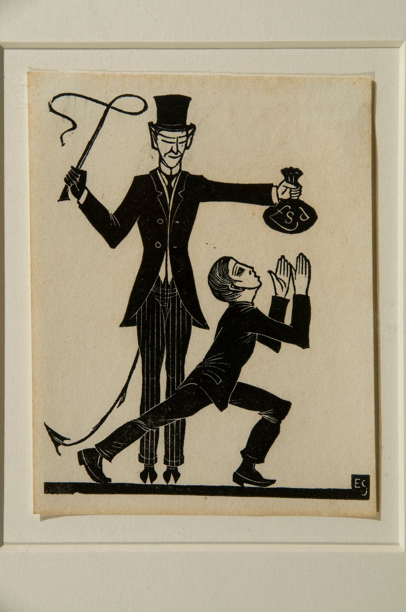 O Macaco e o Chicote (xilogravura) de Eric Gill