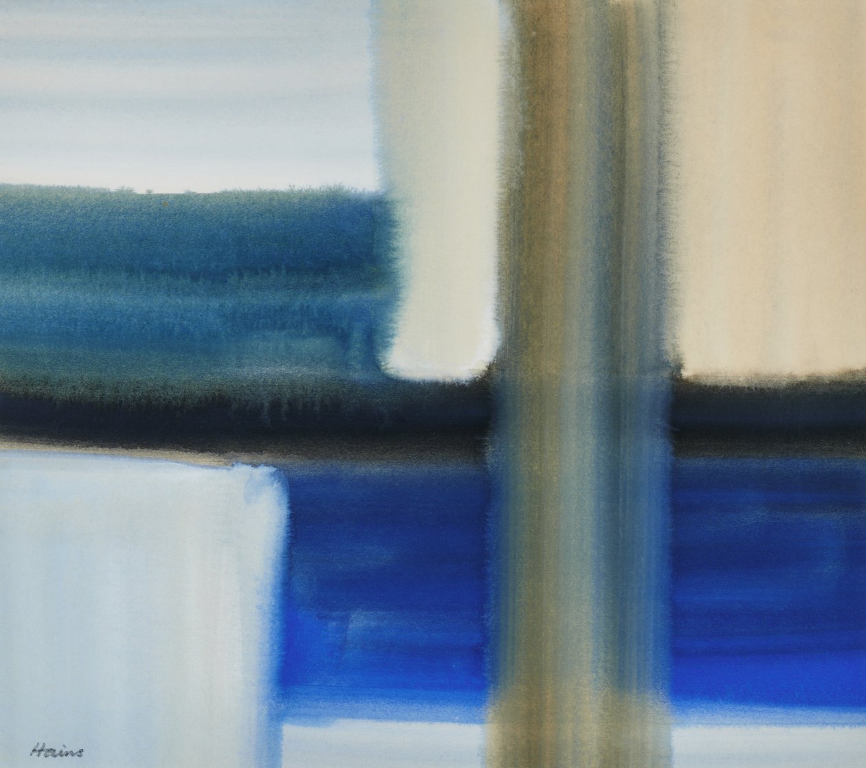 Composição Azul, Século XX (Aguarela) de Eric Hains