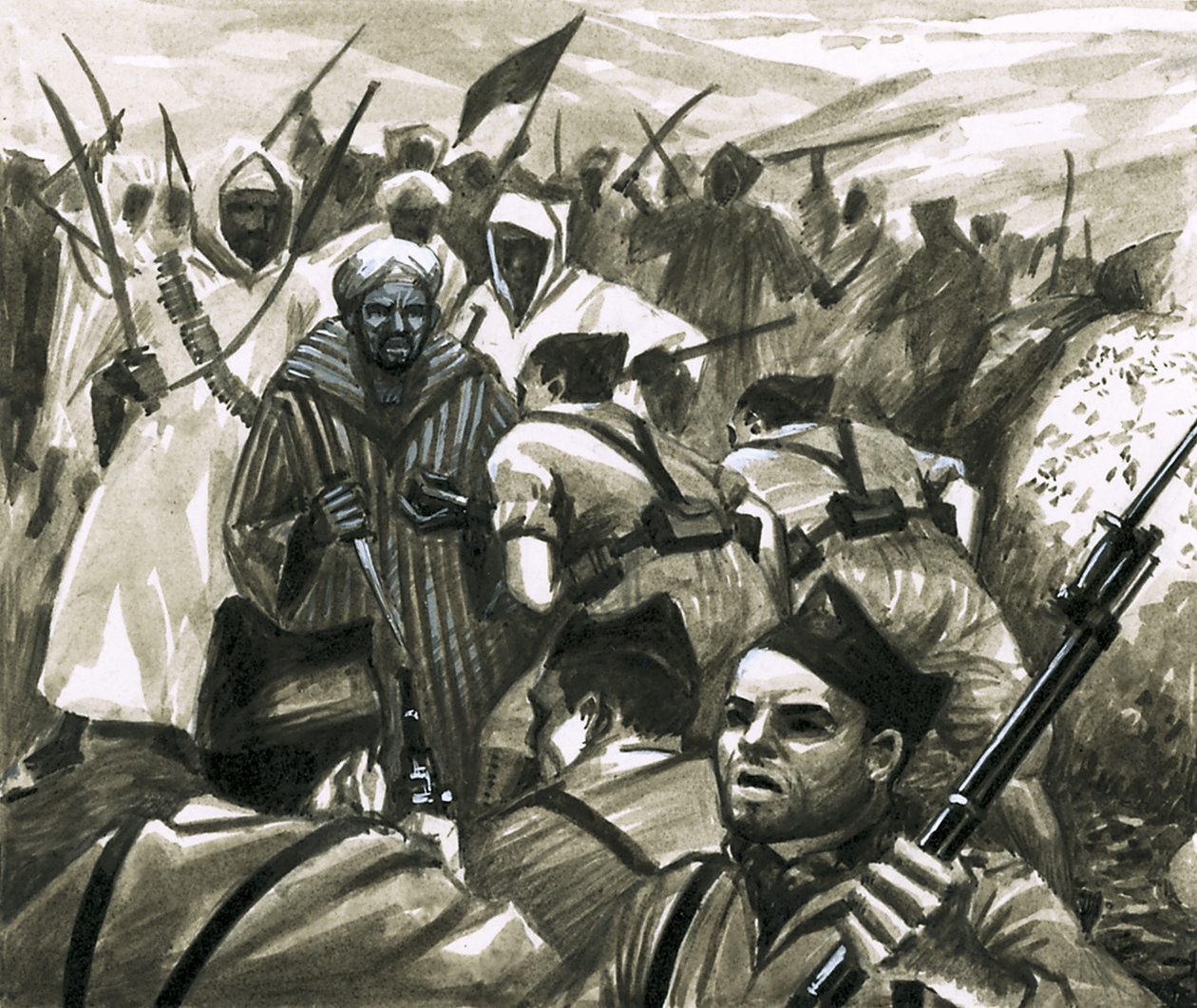 General Franco combate os rebeldes do Riff em Marrocos de Eric Parker