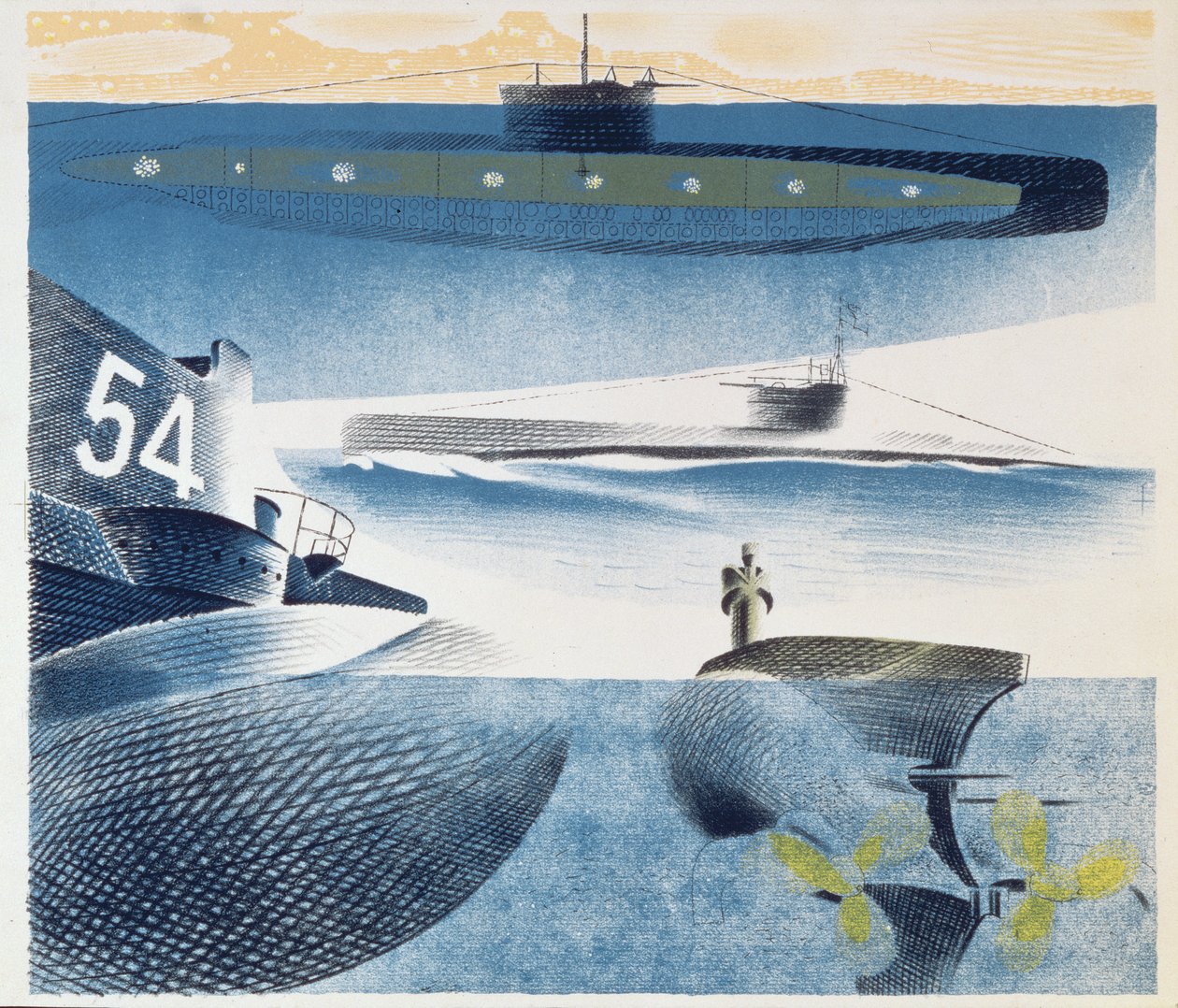 Aspectos Diferentes dos Submarinos, 1941 de Eric Ravilious