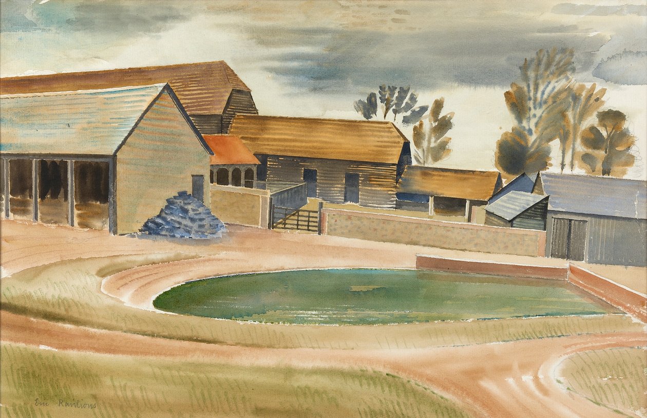 Pátio (wc no papel) de Eric Ravilious