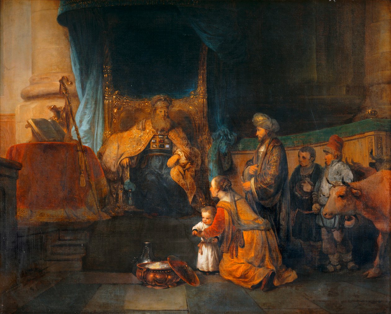 Hannah et son epoux Elkana presentant au grand pretre Eli leur fils Samuel - Ana e o seu marido Elkana apresentam o seu filho Samuel ao sumo sacerdote ... de Erich Lessing