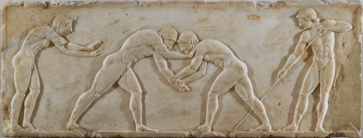 Jovens aqueus envolvidos numa competição atlética de Erich Lessing