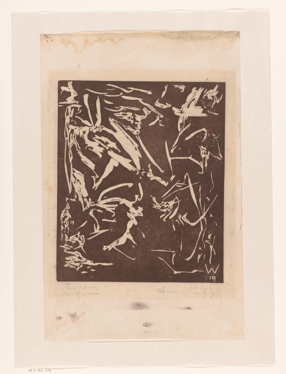 Composição abstrata de Erich Wichmann (signed by artist)