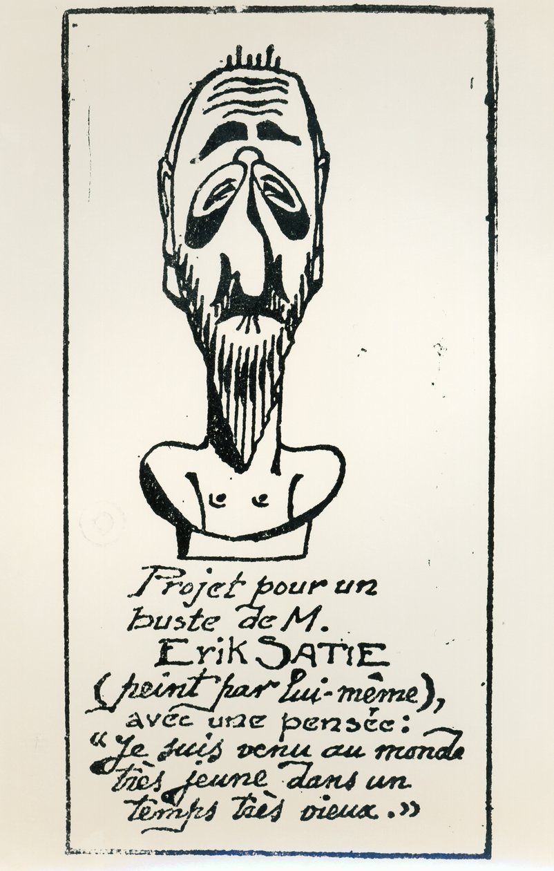 Auto-retrato, início do século 20 (caneta e tinta no papel) de Erik Satie