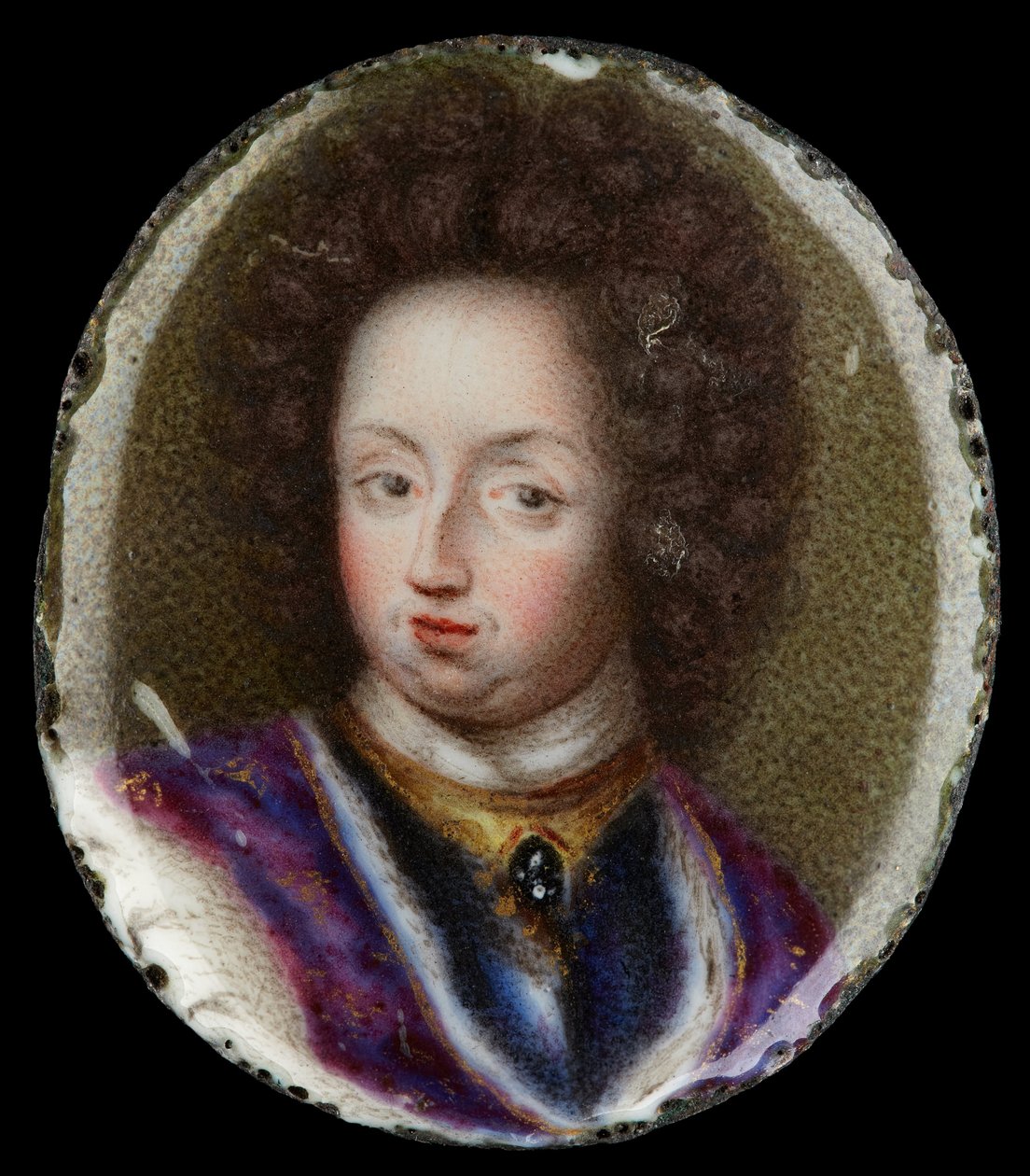 Retrato em miniatura de Charles XI, rei da Suécia 1660-1697 de Erik Utterhielm