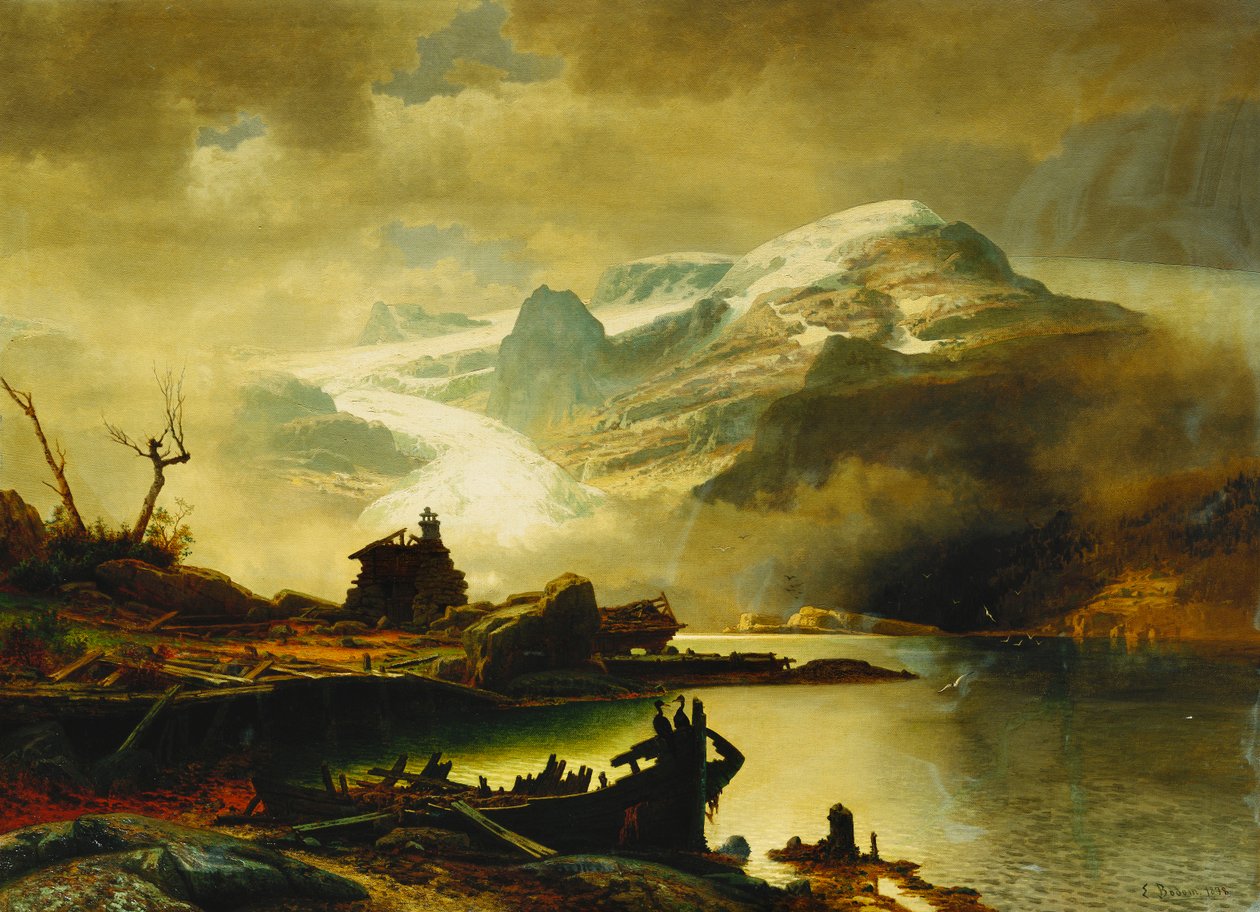 A geleira Bondhus em Sunnhordland, 1878 de Erik Bodom