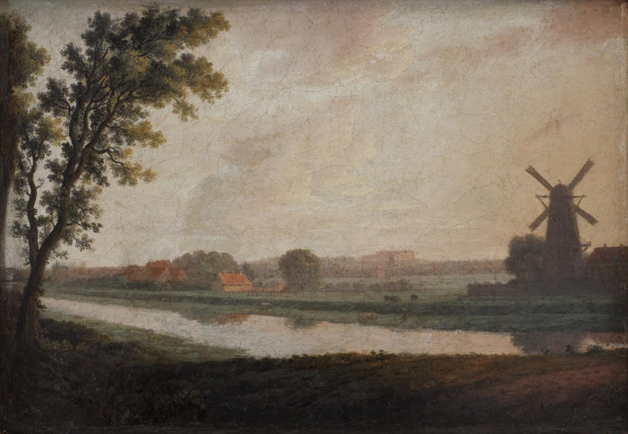 Paisagem fora de Copenhaga com a Igreja Frederiksberg e Palácio à Distância de Erik Pauelsen