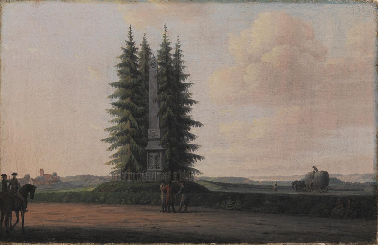 O Obelisco erguido em homenagem ao estadista J.H.E. Bernstorff em Gentofte, ao norte de Copenhague de Erik Pauelsen