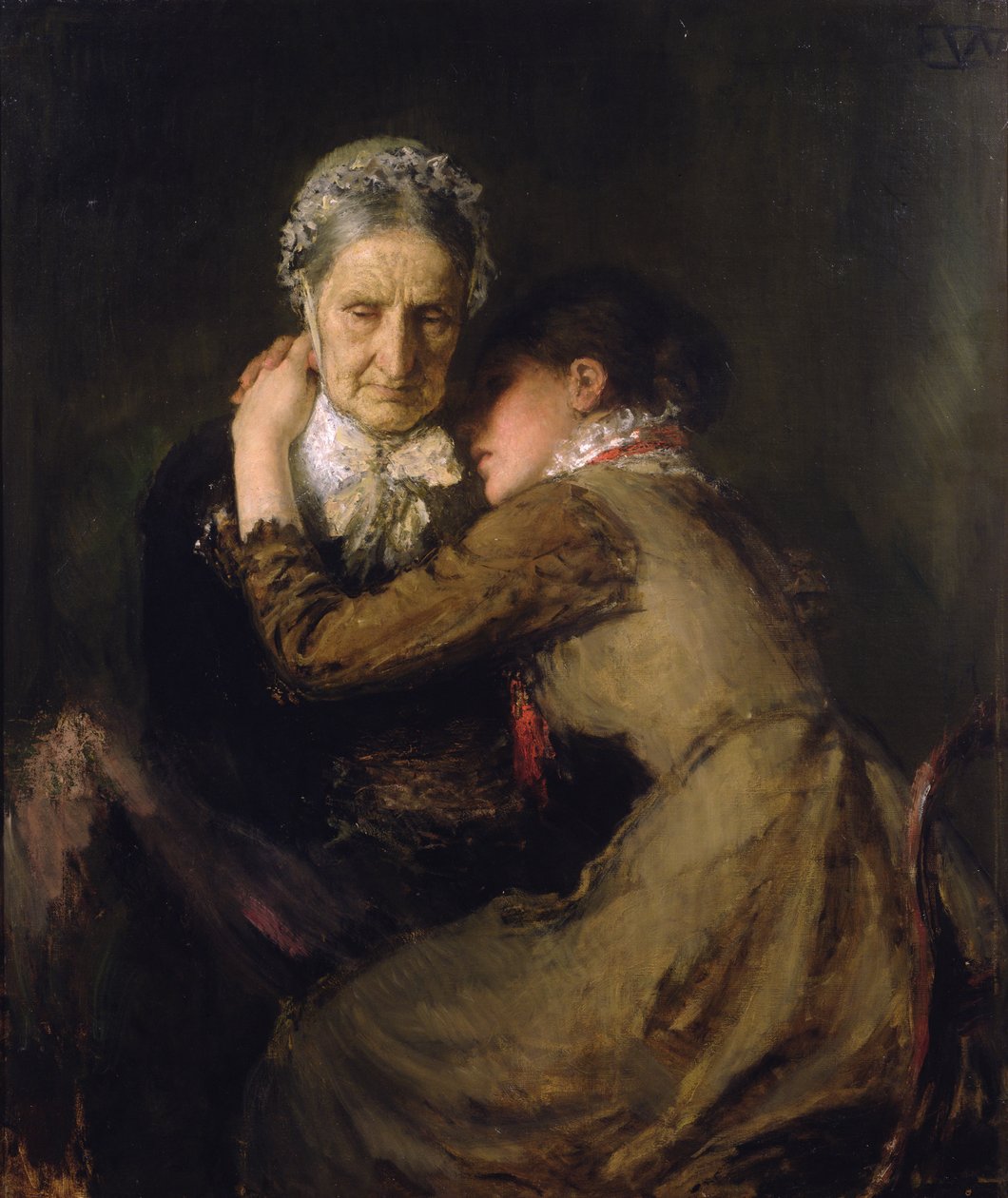 Uma Confissão (óleo sobre tela) de Erik Theodor Werenskiold