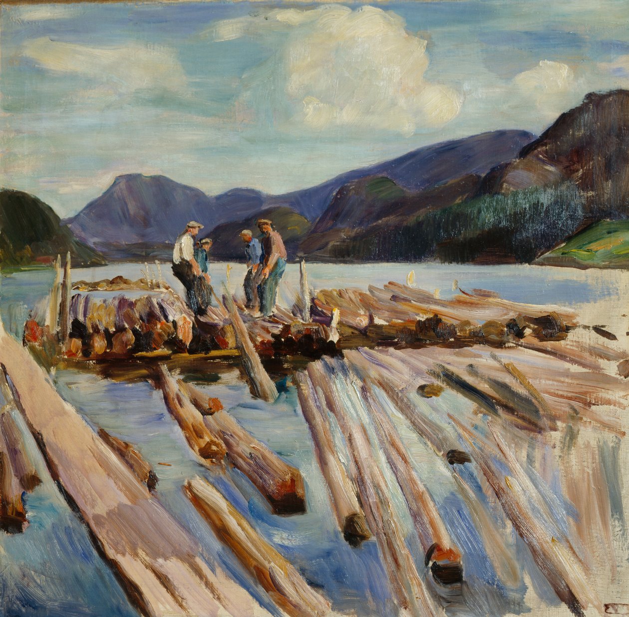 Drive logs em Kviteseid (madeira flutuante) de Erik Theodor Werenskiold